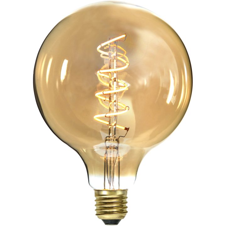 LED-lampa E27 G125 Decoled Spiral Amber STAR TRADING – bild 5