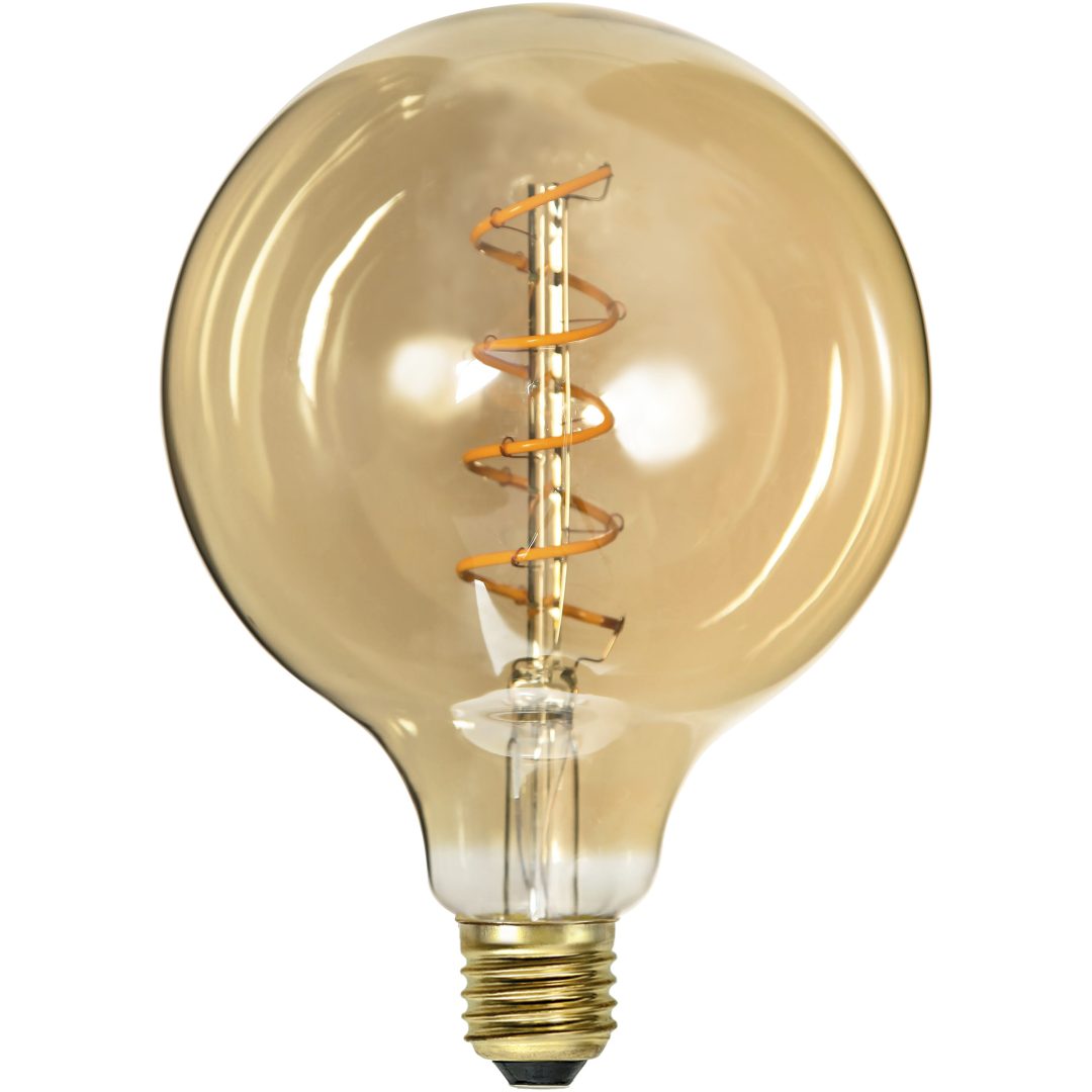 LED-lampa E27 G125 Decoled Spiral Amber STAR TRADING – bild 6