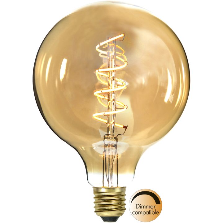 LED-lampa E27 G125 Decoled Spiral Amber STAR TRADING – bild 4