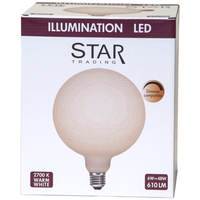 Star Trading LED-lampa E27 G150 Opaque Double Coating Vit