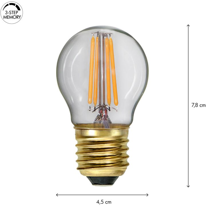 LED-lampa E27 G45 Soft Glow 3-step memory Star Trading – bild 7