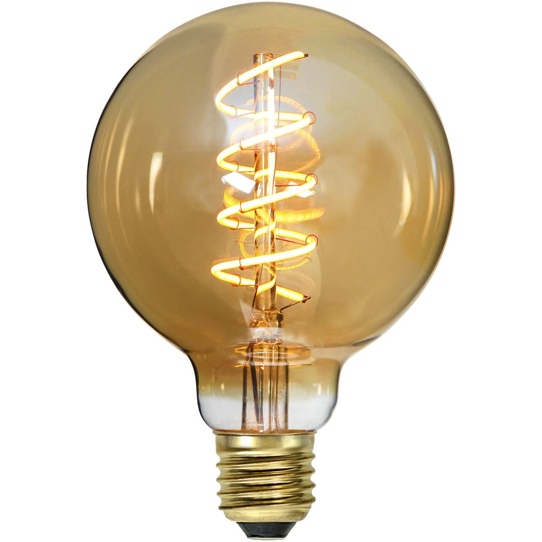 LED-lampa E27 G95 Decoled Spiral Amber STAR TRADING