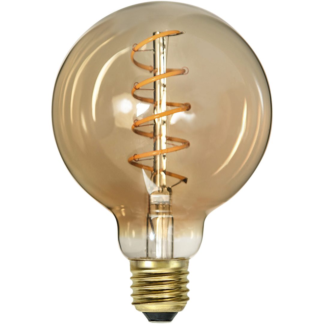 LED-lampa E27 G95 Decoled Spiral Amber STAR TRADING – bild 6
