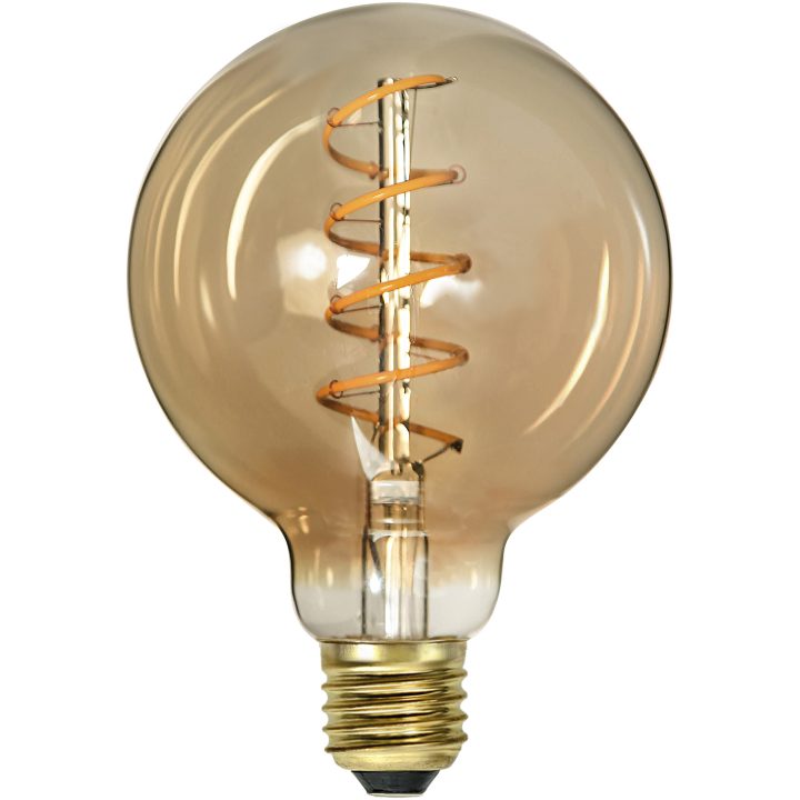 LED-lampa E27 G95 Decoled Spiral Amber STAR TRADING – bild 6