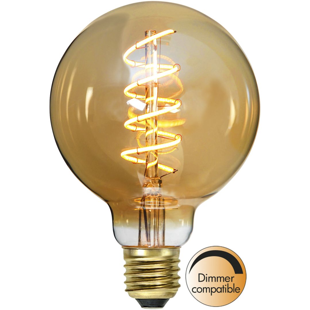 LED-lampa E27 G95 Decoled Spiral Amber STAR TRADING – bild 4