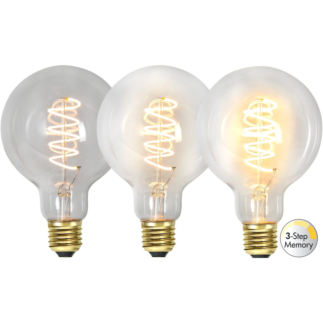 LED-lampa E27 G95 Decoled Spiral Clear 3-step memory Star Trading