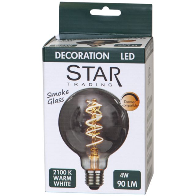 Star Trading LED-lampa E27 G95 Decoled Spiral Smoke