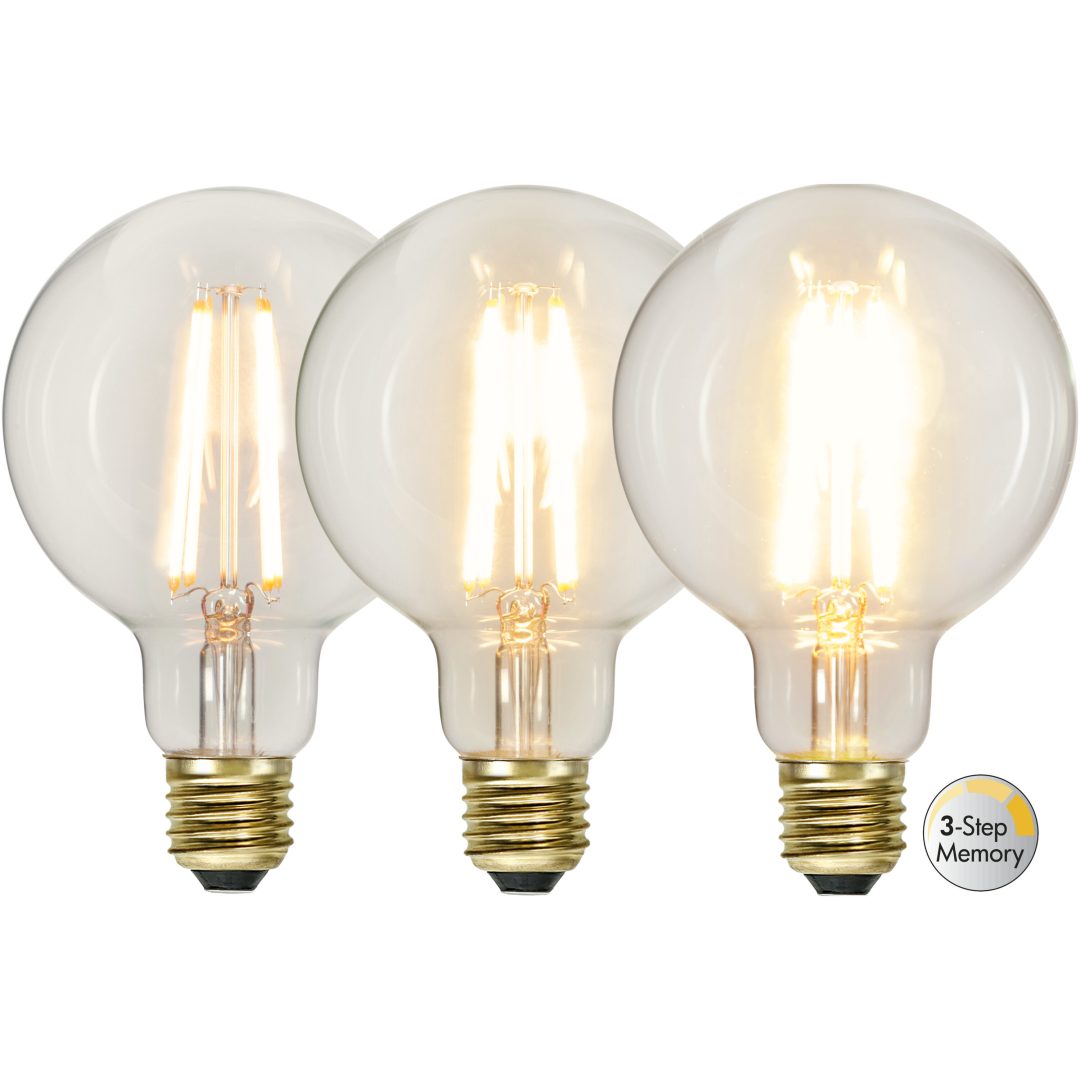 LED-lampa E27 G95 Soft Glow 3-step memory STAR TRADING