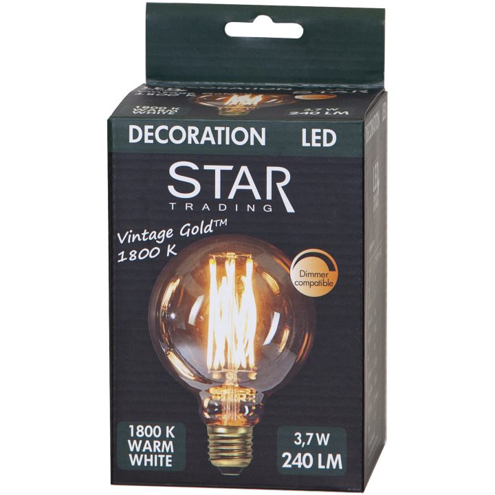 LED-lampa E27 G95 Vintage Gold Amber Star Trading – bild 26