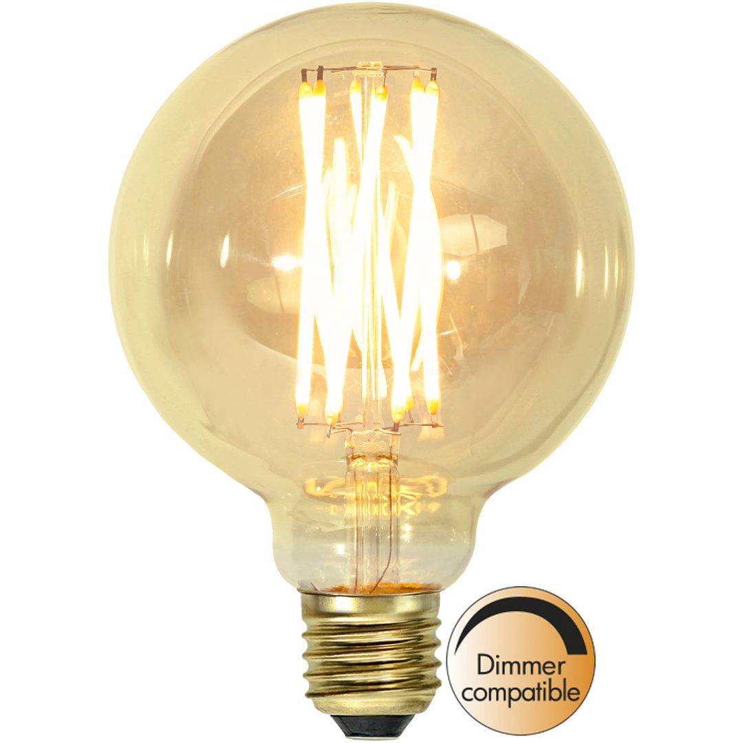 LED-lampa E27 G95 Vintage Gold Amber Star Trading