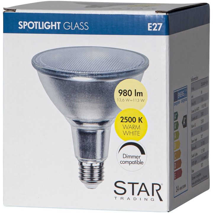 LED-lampa E27 PAR38 Spotlight Glass Star Trading – bild 10