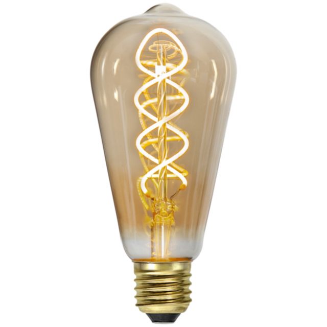Star Trading LED-lampa E27 ST64 Decoled Spiral Amber