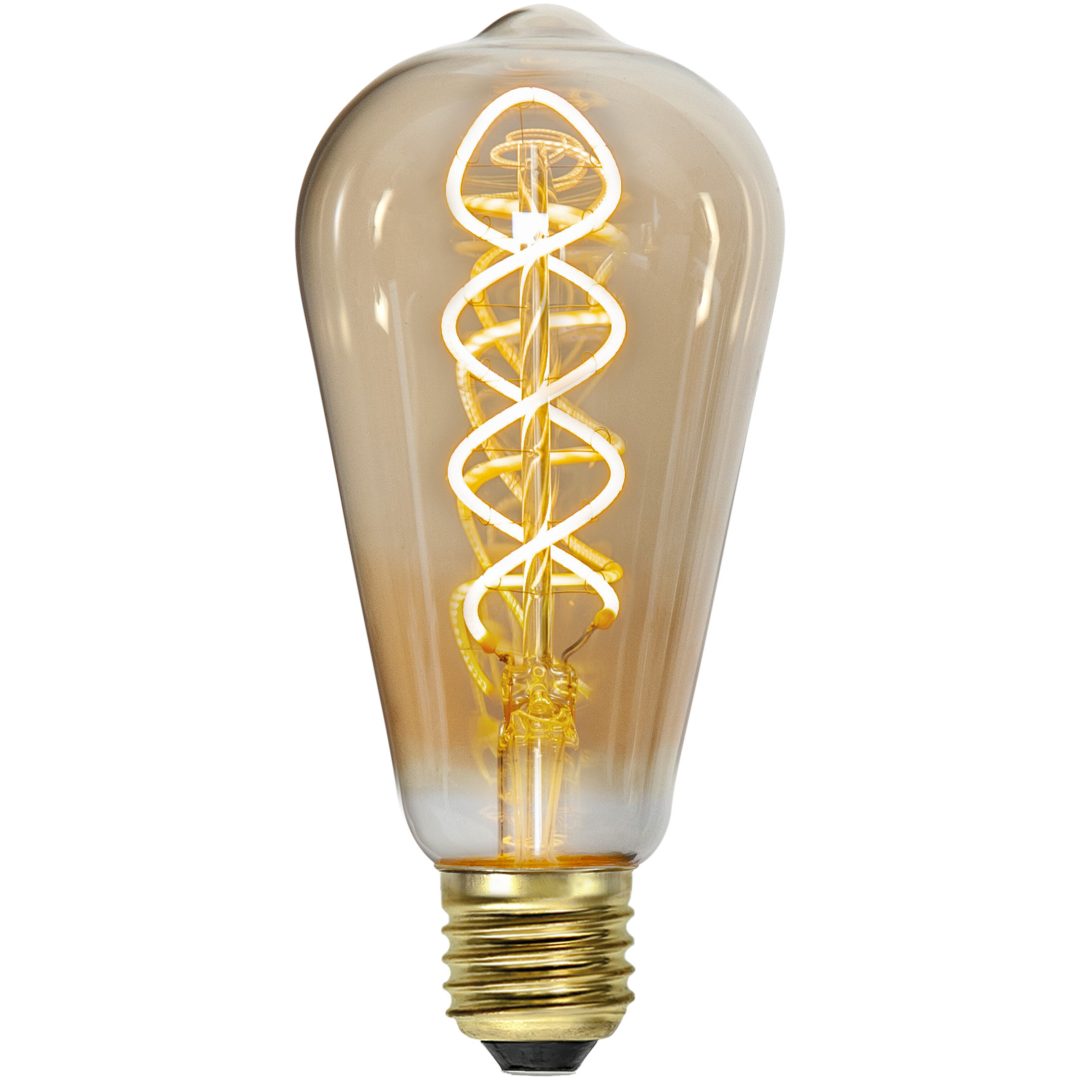 LED-lampa E27 ST64 Decoled Spiral Amber Star Trading – bild 5