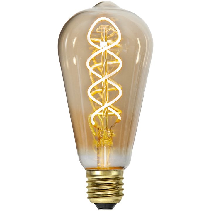 LED-lampa E27 ST64 Decoled Spiral Amber Star Trading – bild 5