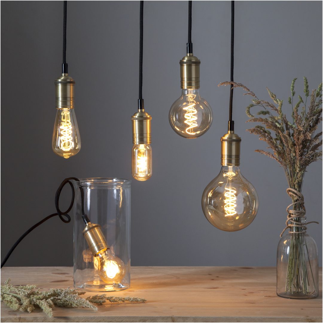 LED-lampa E27 ST64 Decoled Spiral Amber Star Trading – bild 6