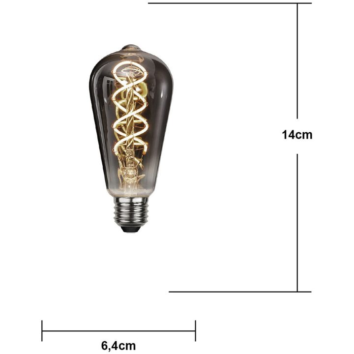 LED-lampa E27 ST64 Decoled Spiral Smoke Star Trading – bild 4