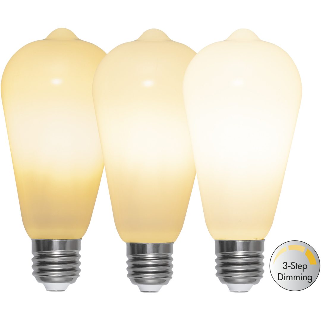 LED-lampa E27 ST64 Opaque Filament RA90 3-step Opal Star Trading