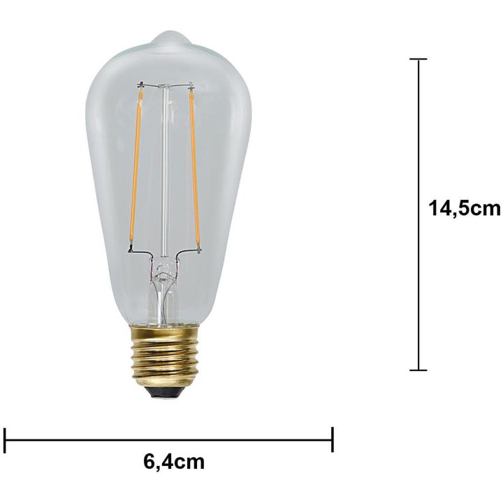 LED-lampa E27 ST64 Soft Glow Transparent Star Trading – bild 4