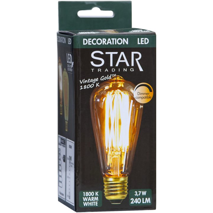 LED-lampa E27 ST64 Vintage Gold Amber Star Trading – bild 19