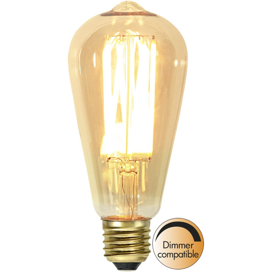 LED-lampa E27 ST64 Vintage Gold Amber Star Trading