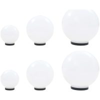 LED-lampor 6 st sfäriska 20/30/40 cm PMMA vidaXL