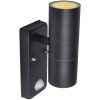 LED Vägglampa rostfritt stål cylinderformad svart med sensor vidaXL – miniatyr 4