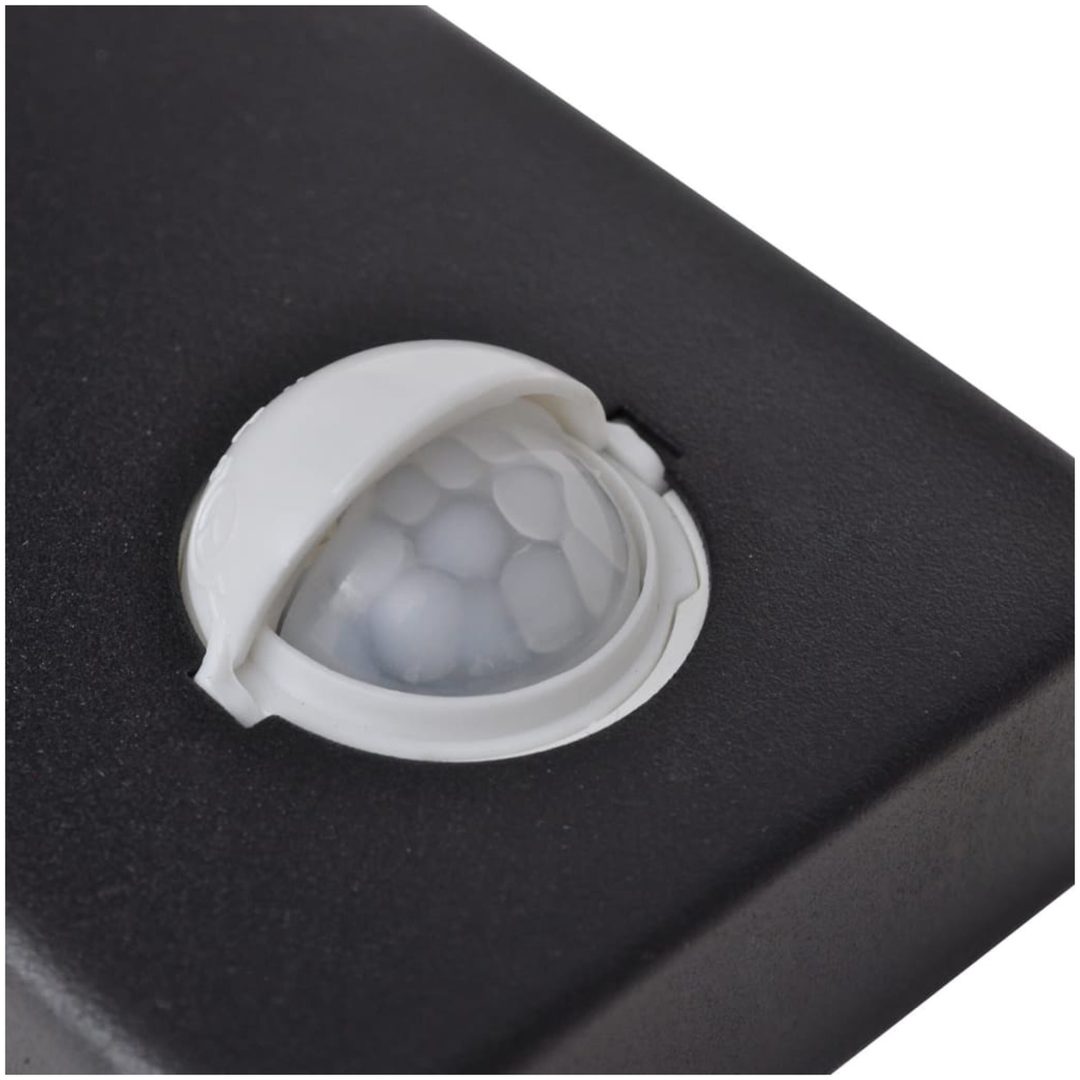 LED Vägglampa rostfritt stål cylinderformad svart med sensor vidaXL – bild 6