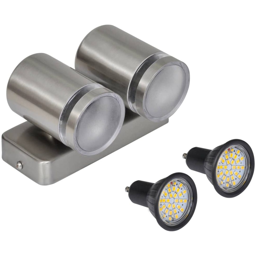 LED Vägglampa rostfritt stål nedbelysning konformad vidaXL – bild 4