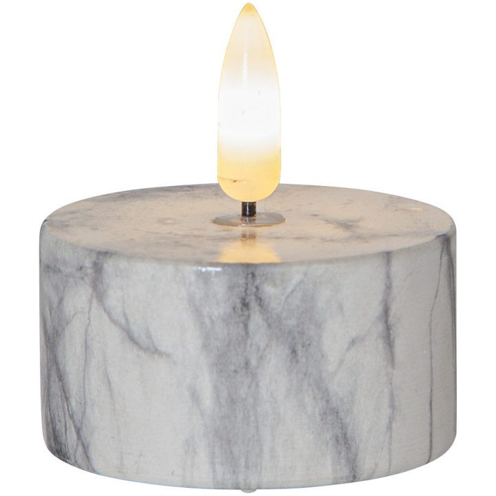 LED Värmeljus 2-pack Flamme Marble Grå Star Trading – bild 6