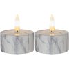 LED Värmeljus 2-pack Flamme Marble Grå Star Trading – miniatyr 1