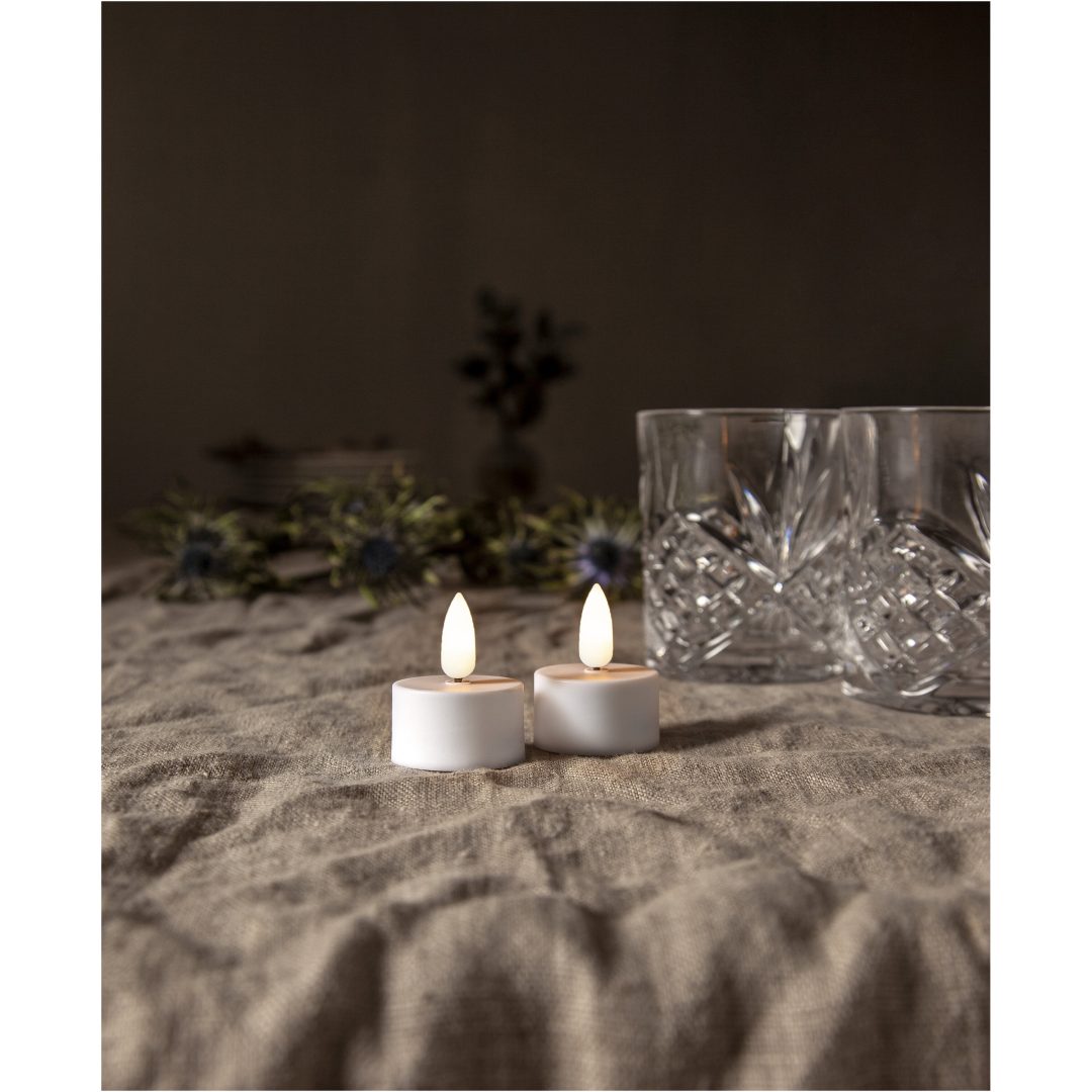 LED Värmeljus 2-pack Flamme Vit Star Trading