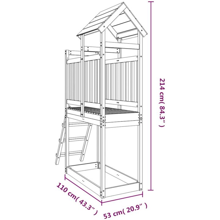 Lekplats 53x110x214 cm impregnerad furu vidaXL – bild 9
