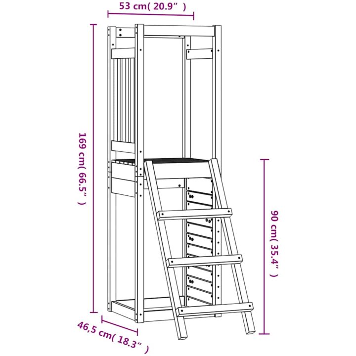 Lekplats 53x46,5x169 cm massivt douglasträ vidaXL – bild 8