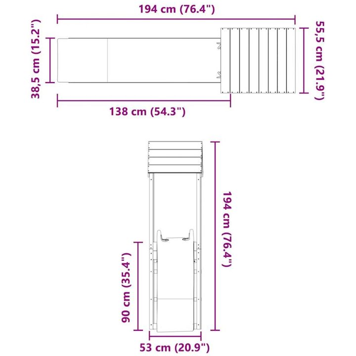 Lekplats massiv furu vidaXL – bild 9