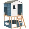 Lekset för utomhusbruk vit och blå massiv trägran vidaXL – miniatyr 4