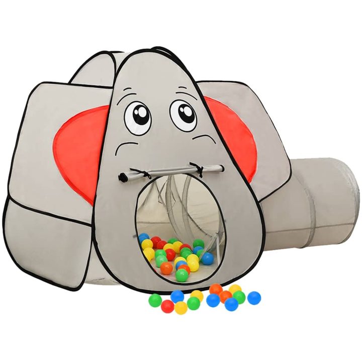 Lektält elefant grå med 250 bollar 174x86x101 cm vidaXL – bild 2