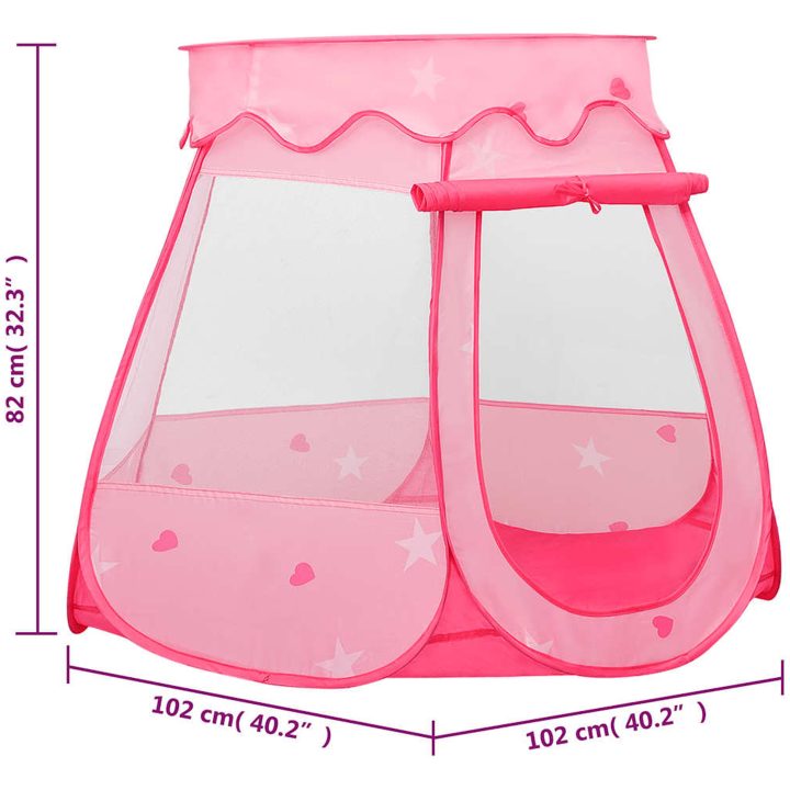 Lektält för barn rosa 102x102x82 cm vidaXL – bild 8