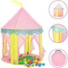 Lektält med 250 bollar rosa 100x100x127 cm vidaXL – miniatyr 1