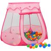 Lektält med 250 bollar Rosa 102x102x82 cm vidaXL – miniatyr 1