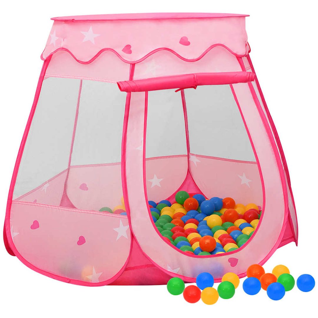 Lektält med 250 bollar Rosa 102x102x82 cm vidaXL