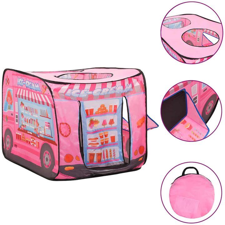 Lektält med 250 bollar rosa 70x112x70 cm vidaXL – bild 3