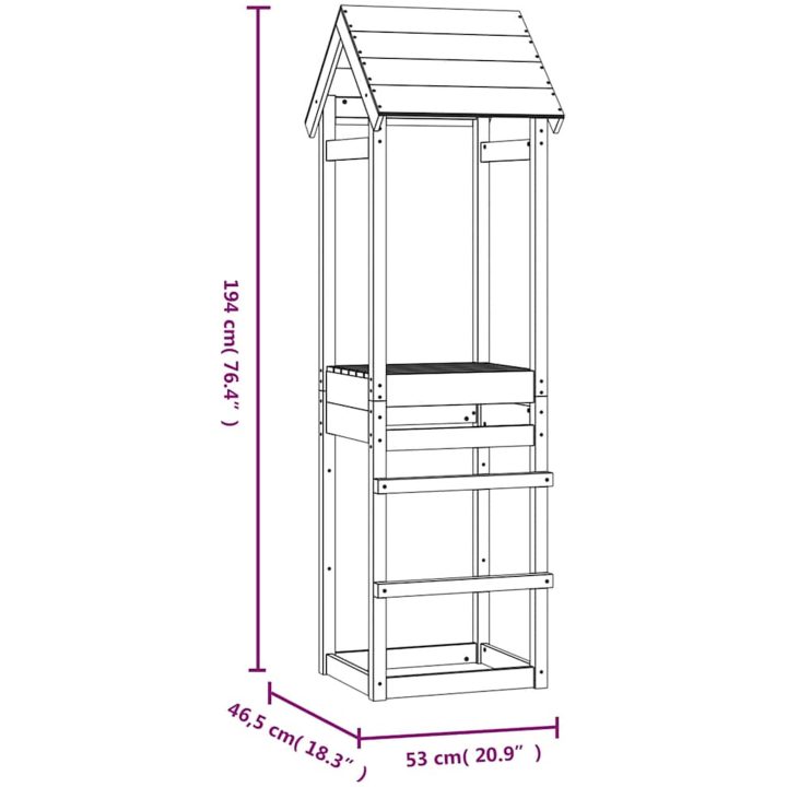 Lektorn 53x46,5x194 cm massivt douglasträ vidaXL – bild 8