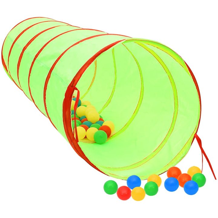 Lektunnel med 250 bollar grön 175 cm polyester vidaXL – bild 2