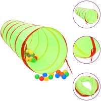 Lektunnel med 250 bollar grön 175 cm polyester vidaXL