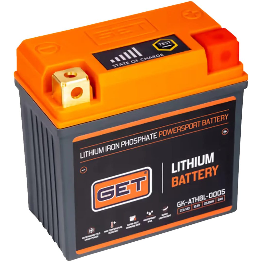 Litiumbatteri LiFePO4 Svart Orange GET