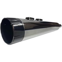 Ljuddämpare Straight Can Slip-On Billet Tip Krom/Svart BASSANI XHAUST