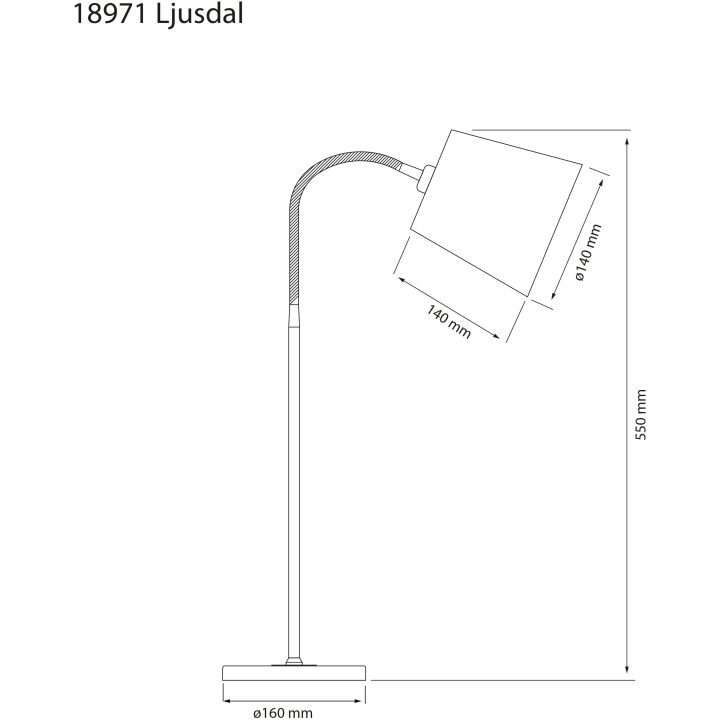 Ljusdal Bordlampa, Svart/matt Mässing ANETA HOME Sockel E14 Svart /Matt Mässing – bild 5