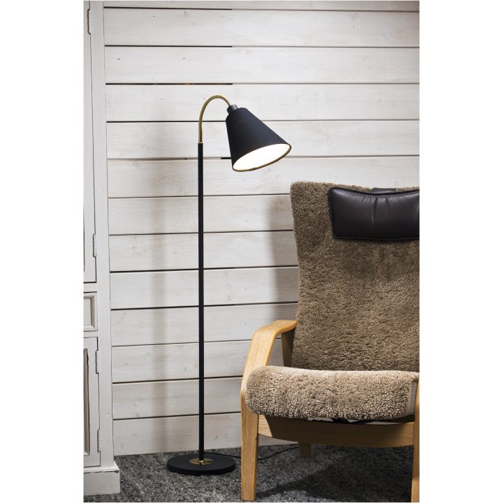 Ljusdal Golvlampa 1-arm, ANETA HOME Sockel E27 Svart /Matt Mässing – bild 5