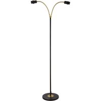 Ljusdal Golvlampa 2-arm Svart/matt Mässing ANETA HOME