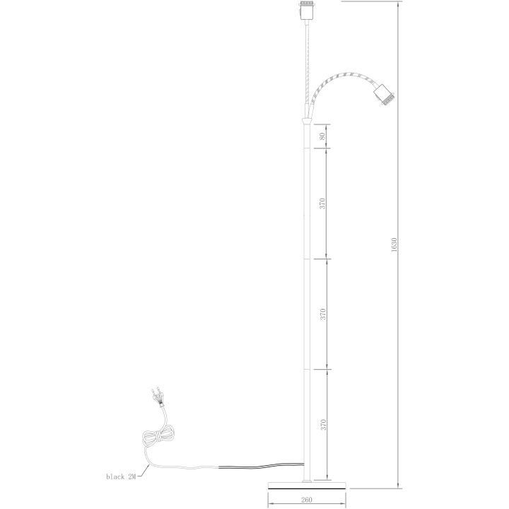Ljusdal Golvlampa 2-arm, Svart/valnöt ANETA HOME Sockel E27 Svart /Valnöt – bild 3